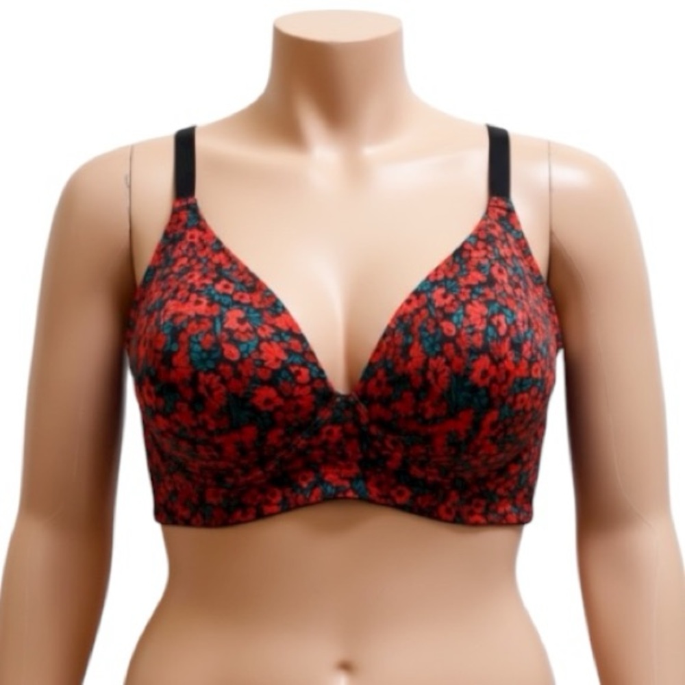 Nautica Intimates Wire Free Bra, Push Up, Floral, Comfy, Sz 40D, Like new